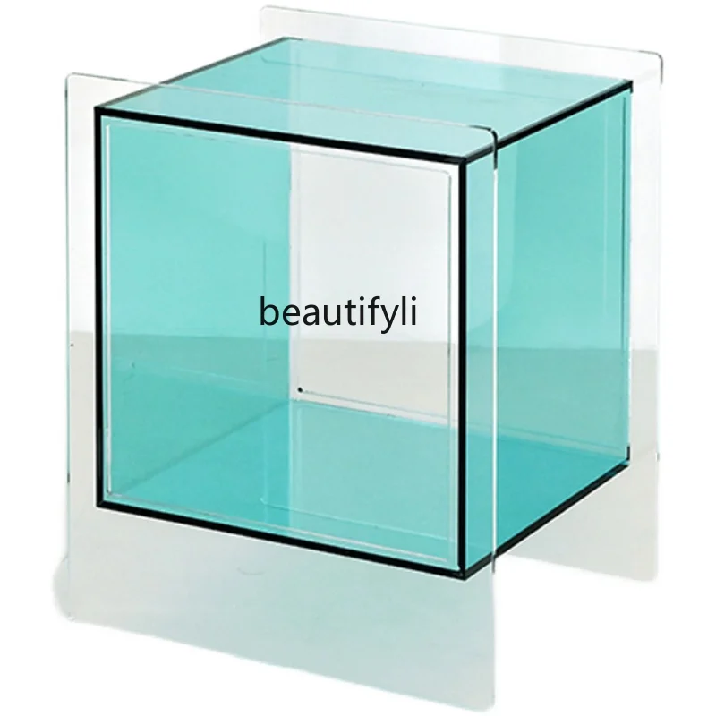 

Acrylic Bedroom Bedside Table Transparent Simple Living Room Sofa Side Table Sofa Cabinet Corner Table