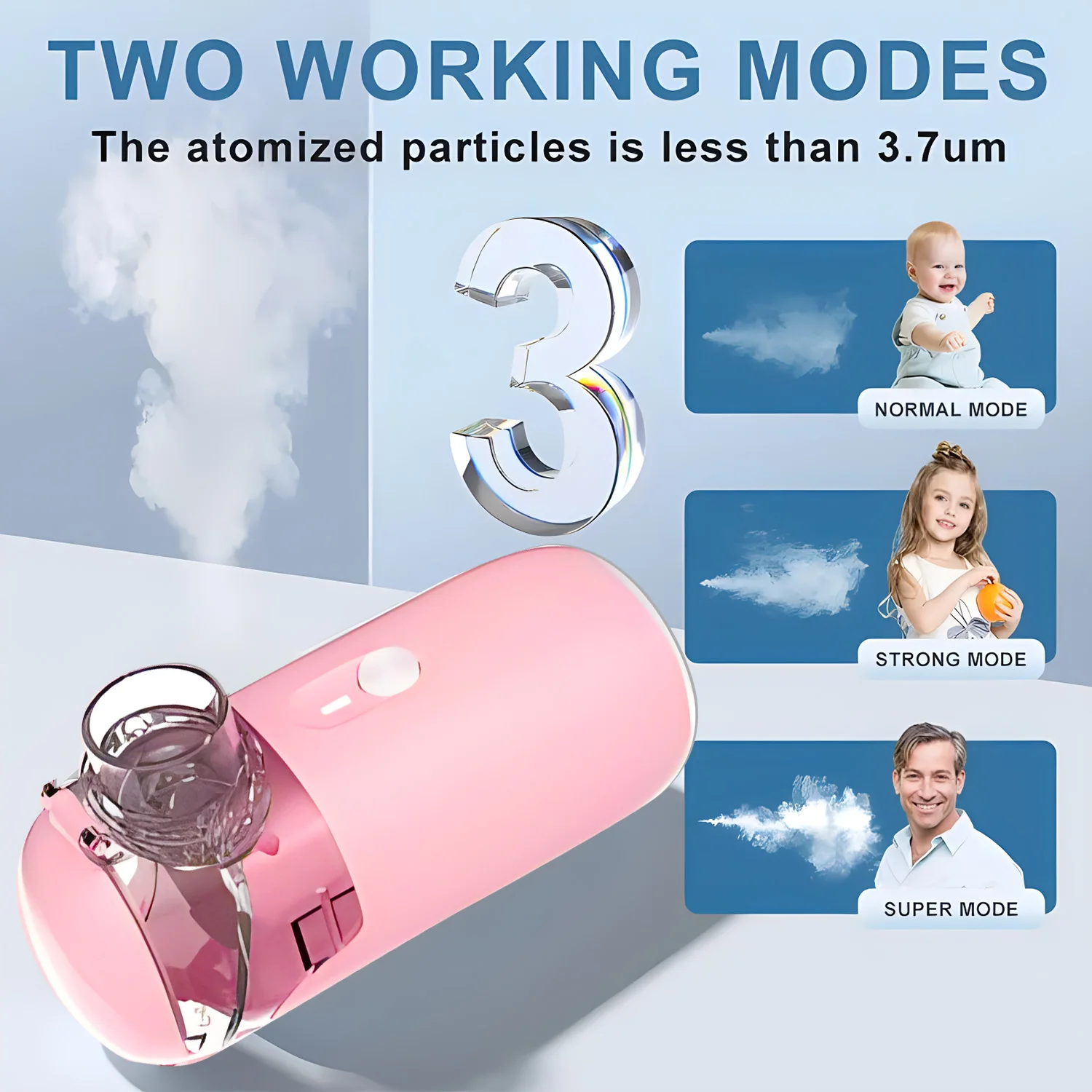 Mini Portable Nebulizer Silent Handheld Inhaler Ultrasonic Nebulizer Medical Grade Atomizer for Cough Asthma Baby Kids Adult Mesh Nebulizer Medical Nebulizer Asthma Inhaler Spacer
