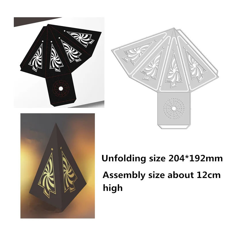 

Cuttable Cone Tea Light Mini 3D Box Metal Cutting Dies for New 2022 Scrapbooking Paper Making Frame Card Craft Supplies No Stamp