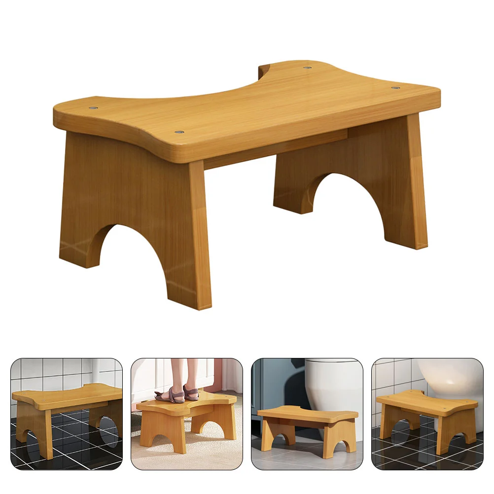 1pc Household Footstool Stable Wooden Toilet Stool Home Children Step Stool ottoman household shoe changing stool living room sofa round stool light luxury soft bag makeup chair fashion fabric footstool