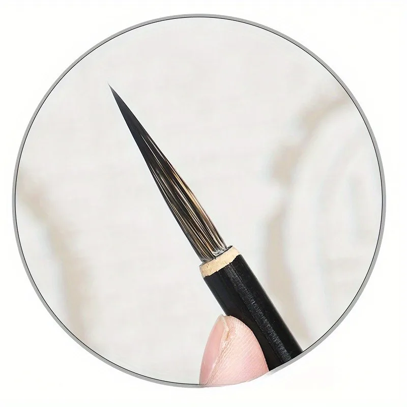 6개/2세트 페인팅 브러쉬, 라인 캐릭터 꽃과 새를 따라 그리는 얇은 골든 스타일 브러쉬, 구리 헤드 훅 브러쉬