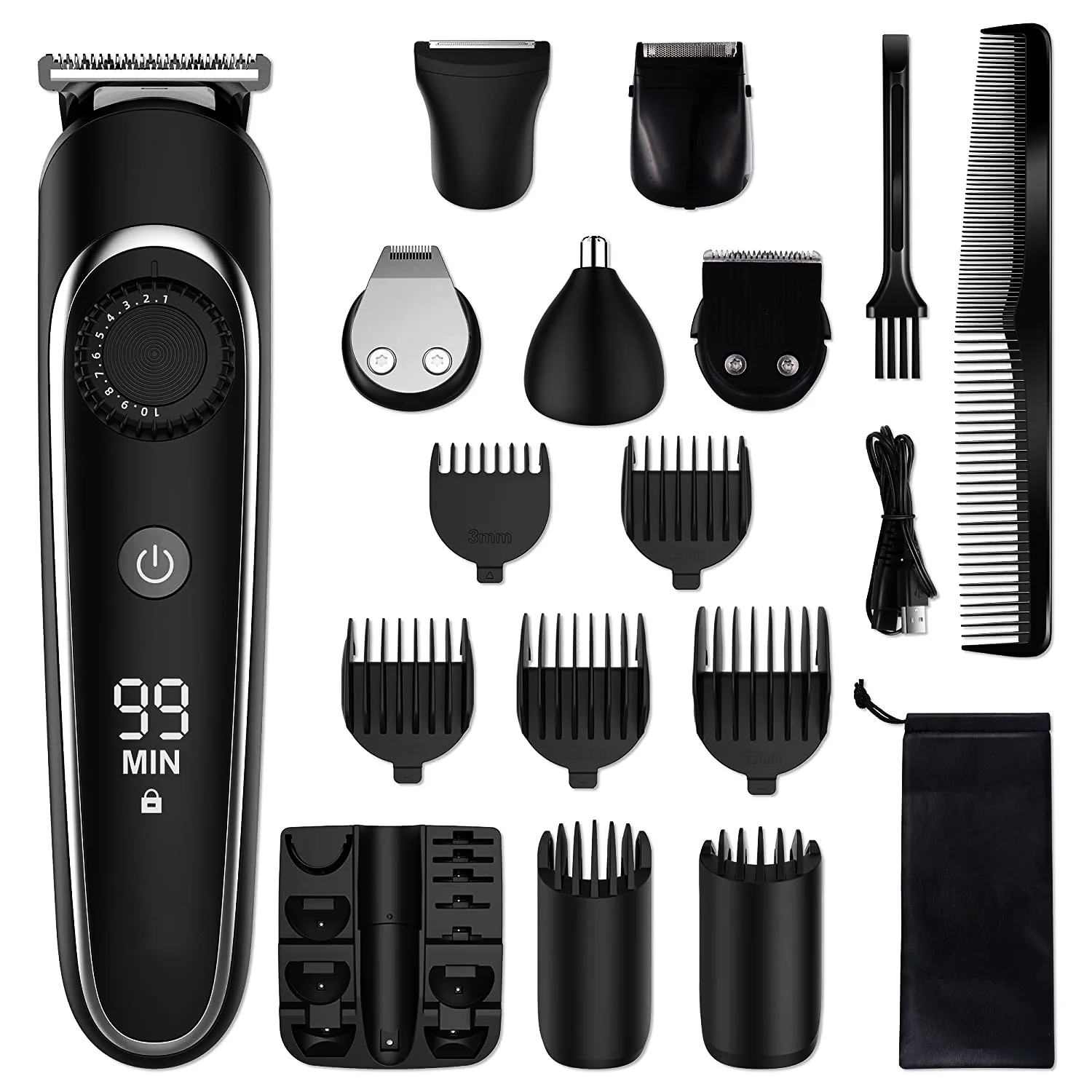 

All In One Hair Trimmer For Men Beard Grooming Kit Electric Shaver Body Groomer Hair Clipper Facial Nose Ear Trimmer Washable