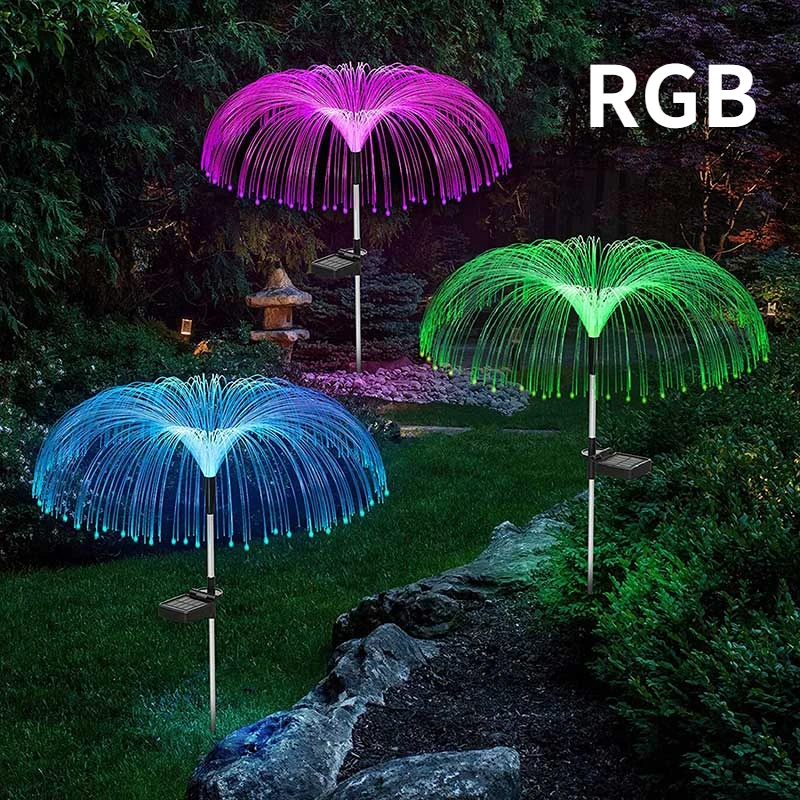 

1/2/4Pcs Solar Garden Lights Outdoor Waterproof Fiber Optic Jellyfish Lawn Light Outdoor Patio Yard Garden Decoration Solar Lamp