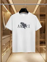 T-shirts imprimés de marque AMI, mode de luxe, pur coton, col rond, décontracté et tendance, Y2K, haut de gamme et de haute qualité, été 2025 1