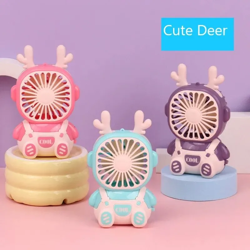 2024 Summer New Mini Fan USB Handheld Rechargeable Student Portable Wind Super Quiet Cute Desktop Bed Outdoor Gift 4