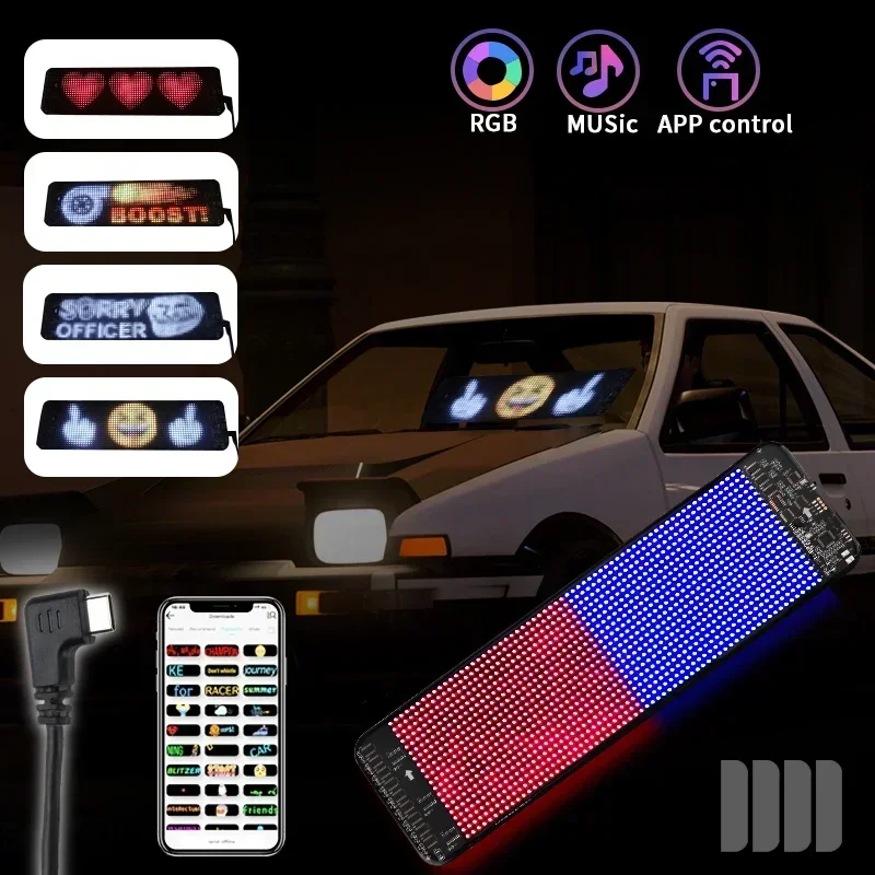 

LED Matrix Pixel Panel ,USB 5V Flexible Addressable RGB Pattern Graffiti Scrolling Text Animation Display Car Shop,Bluetooth APP