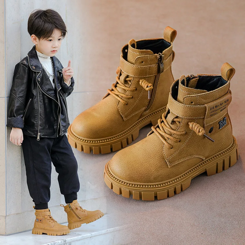 

Boys Boots 2022 Autumn and Winter New Fashion Casual Children Short Boots Korean Girls Cotton Boots botas de invierno para niña