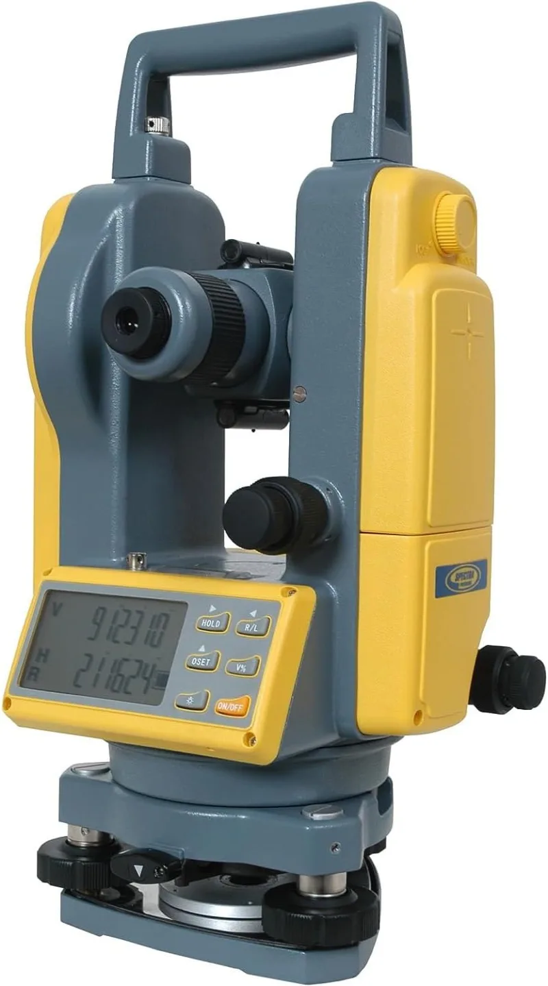 DET-2 Digital Electronic Theodolite Construction Surveying Equipment Set Rechargeable and Alkaline Batteries Carry Case