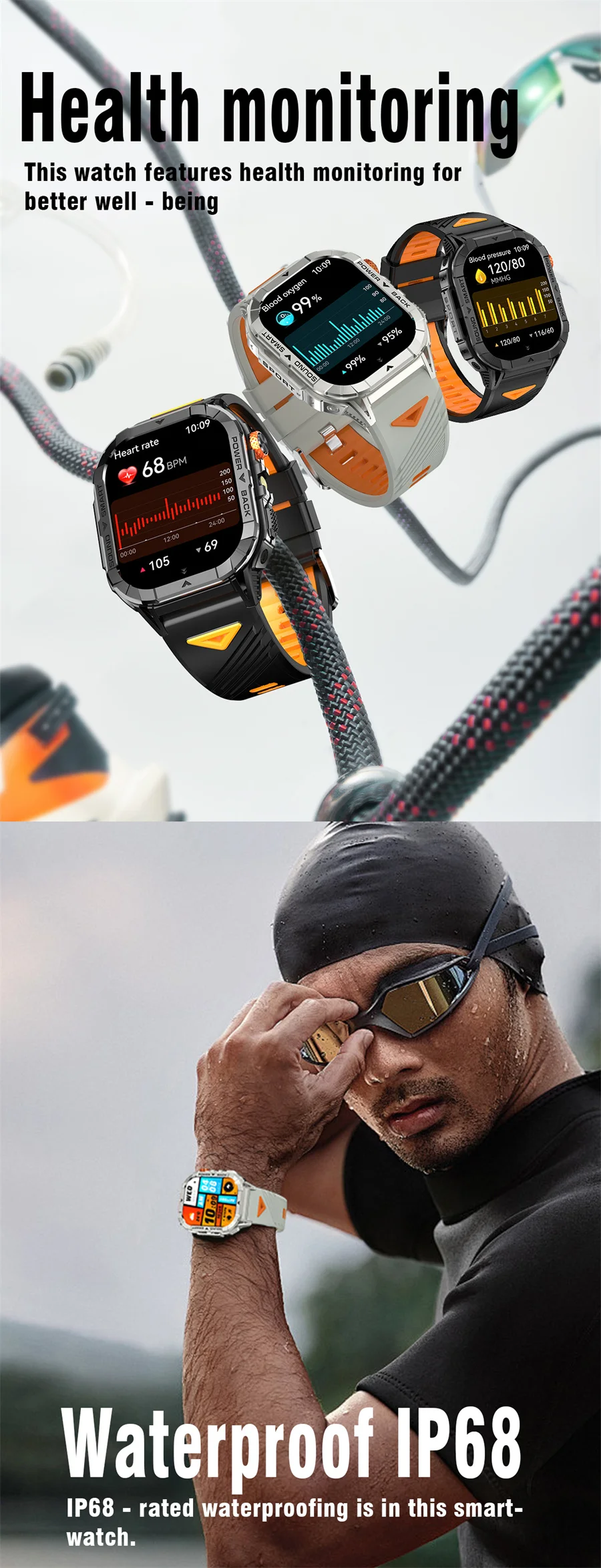 Smartwatch amoled da uomo, chiamata bluetooth e torcia led_voghion.com