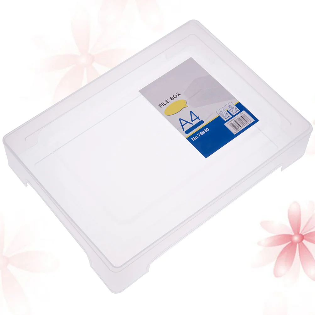 A4 File Box Transparent Plastic File Box Folder Documents Box Document Organizer Paper File Folder Paper Folder