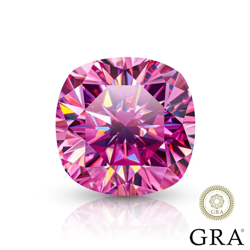 MOJY ViVid Blue Real Moissanite Loose Stones Cushion Cut 0.5ct~6ct Gemstone For Women Jewelry Diamond Ring Material With GRA
