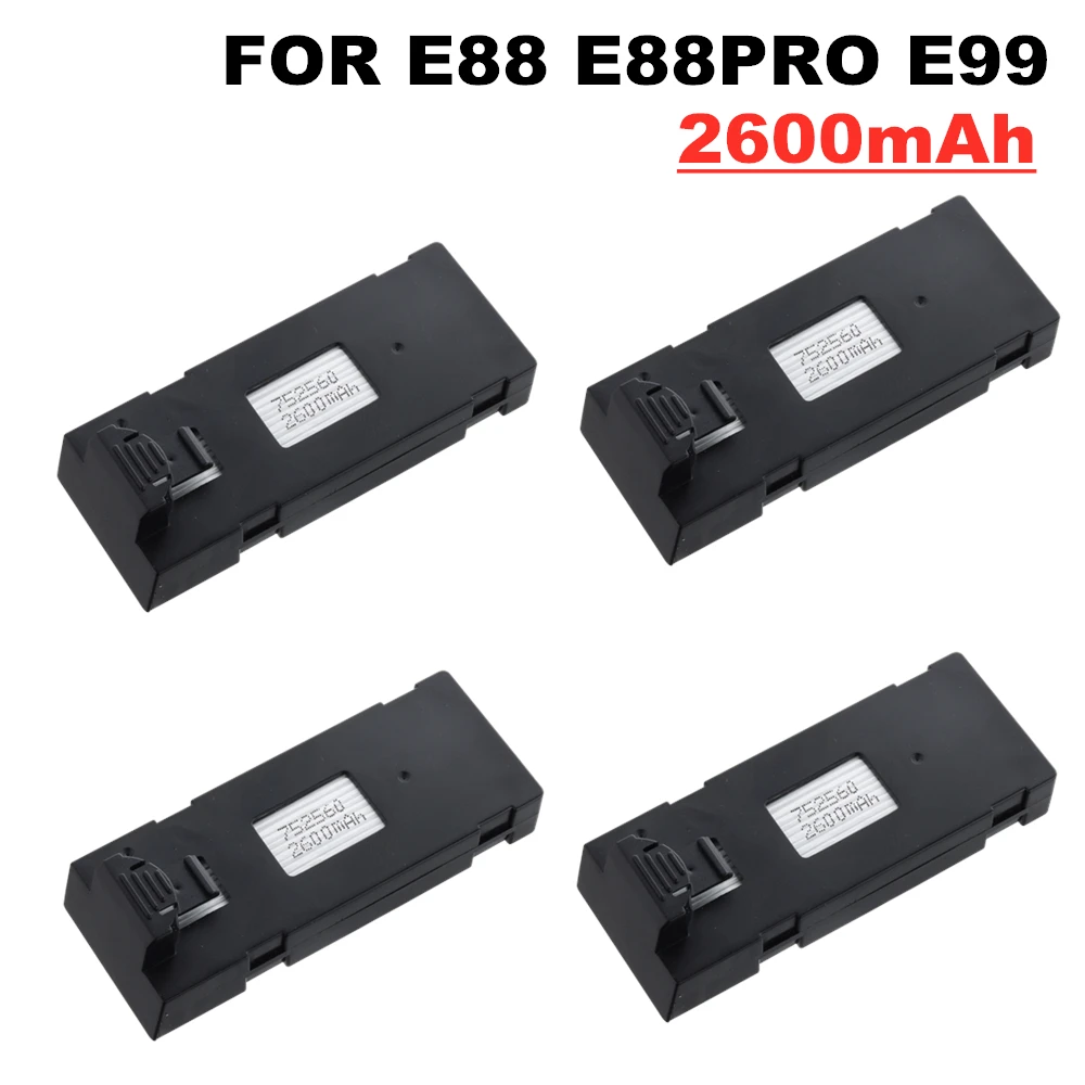 Оригинальный обновленный Аккумулятор для дрона E88 E88PRO, 3,7 в, 2600 мАч