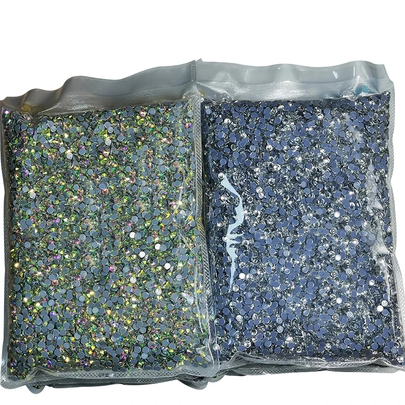 

ss3-ss50 bag Wholesale Crystal Clear AB flatback Rhinestones Glass Strass Hotfix For garment nail art decorations