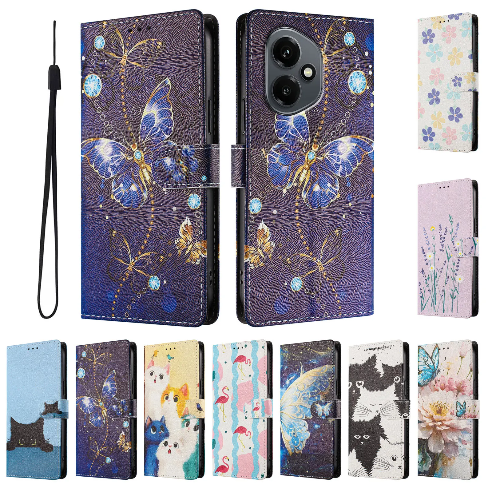 Luxury Leather Flip Wallet Case with Magnetic Stand and Card Holder