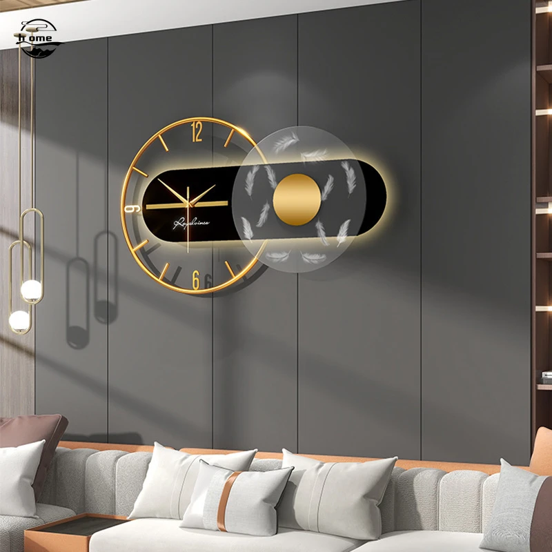 3D Mirror Wall Clock  with Light Modern Fashion Geometric Wall Clock Silent Metal Hanging Watch Digital Clocks Living Room Decor smart wall clock