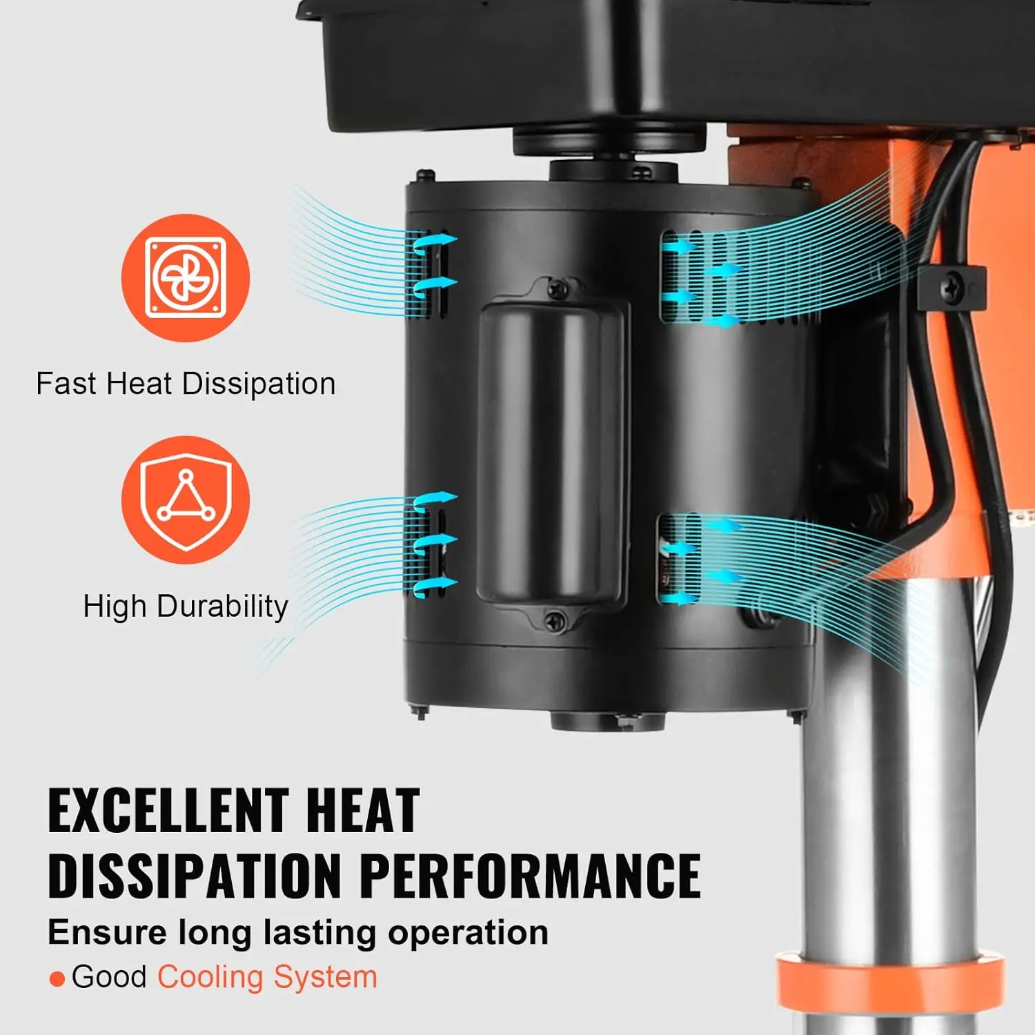 12 in Benchtop Drill Press, 5 Amp 120V,Variable Speed Cast Iron Bench Drill Press,12 in Swing Distance 0-45° Tiltling Worktable. 6
