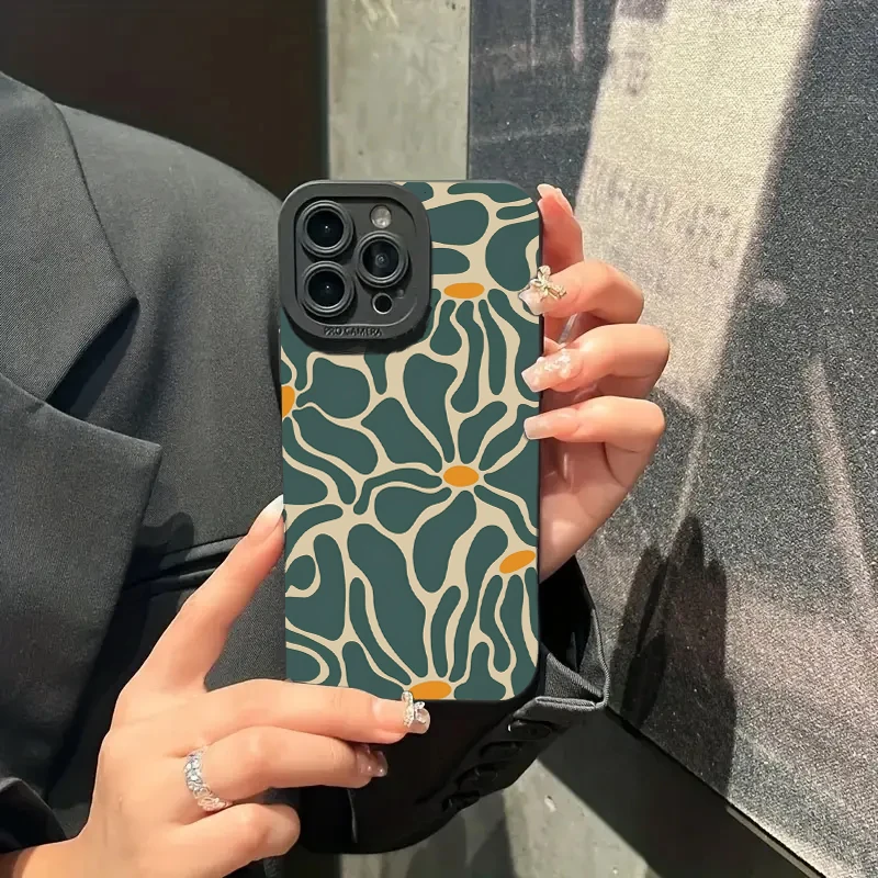 Floral & Geometric Patchwork Soft Phone Case Cover