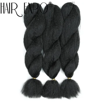 20"Vixen Crochet Bulk Hair Synthetic Jumbo Braids Yaki Straight Crochet Hair Kanekalon Afro Kinky Curly Braiding Hair Extensions 1