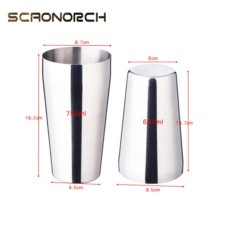 Boston Cocktail Shaker Set Bar Tools Set Martini Bartending Shakers Kit Stainless Steel Bar Accessories Jigger Mixer 750ml/600ml