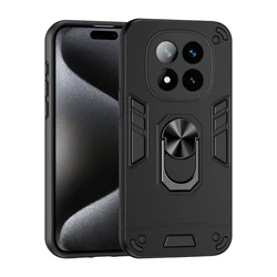Military Armor Shockproof Phone Case with Ring Stand Holder and Protective Cover for Infinix Hot 50i (Black)