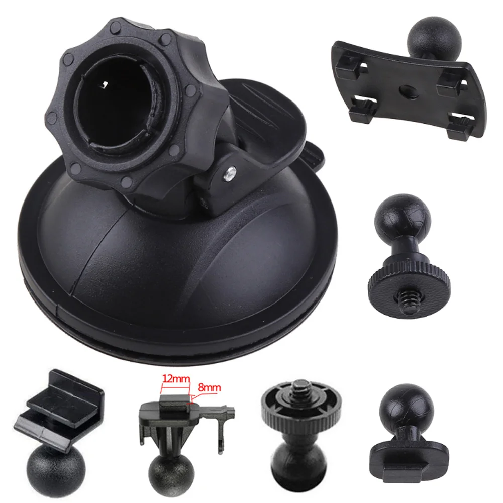 

Car Driving Recorder Bracket 1 * Cam Mount Holder 100g Weight 6 * Adapters Black Color Easy Install And Removal