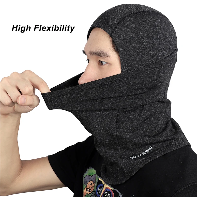 WEST BIKING Cycling Winter Windproof Full Face Cover Mask Scarf Black Outdoor Sport Comfortable Bicycle Hiking Hat Men Women