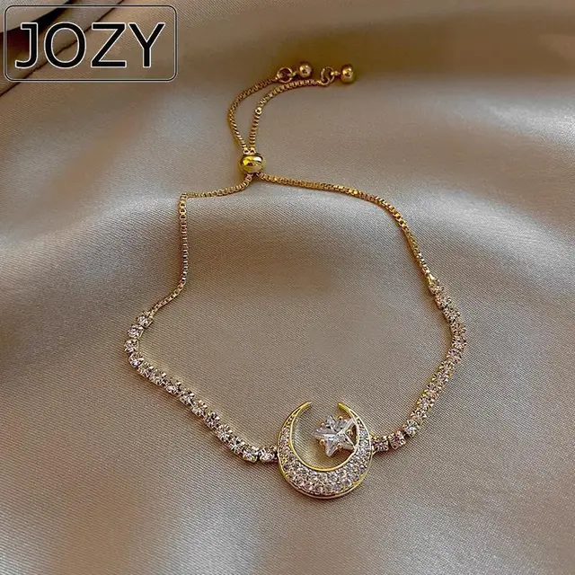  Luxurious Sparkling Adjustable Zircon Bracelets For Women New Gold Plated High Quality Bracelet Wedding Jewelry Birthday Gift 