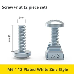 Cabinet Mounting Screws and Cage Nuts with Washers - 100pcs (M6 12 White)