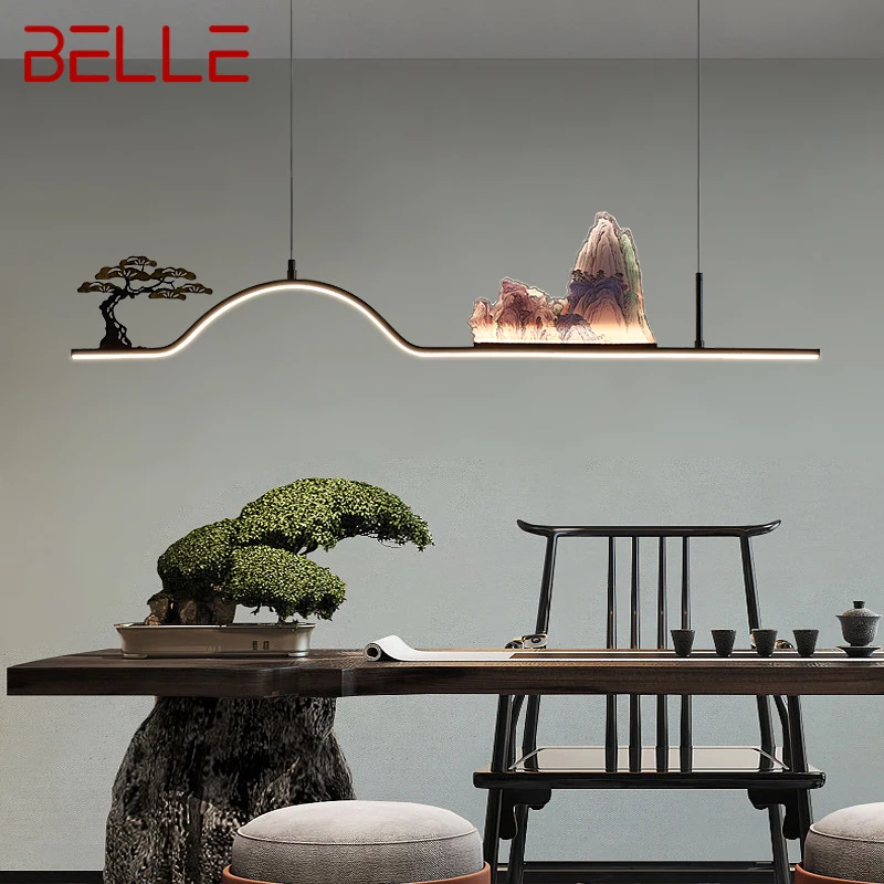 

BELLE Chinese Pendant Ceiling Lamp Modern Creative Design Hill Landscape LED Lights Chandeliers For Home Teahouse Dining Room