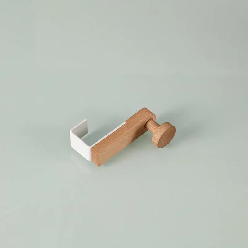Storage Hook Door Hook Door Back Hanging Holder Kitchen Cabinet Hook Towels Clothes Coat Bathroom Accesories Storage Hanger Iron Wooden Rack Organizer