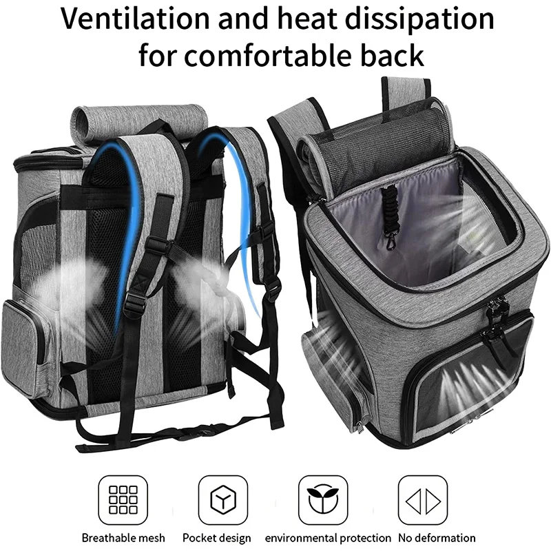 Cat Carrier Backpack Expandable Pet Carrier Bag Breathable Mesh Foldable Backpacks for Puppy and Rabbits Cat Backpack for Hik cat carrier backpack