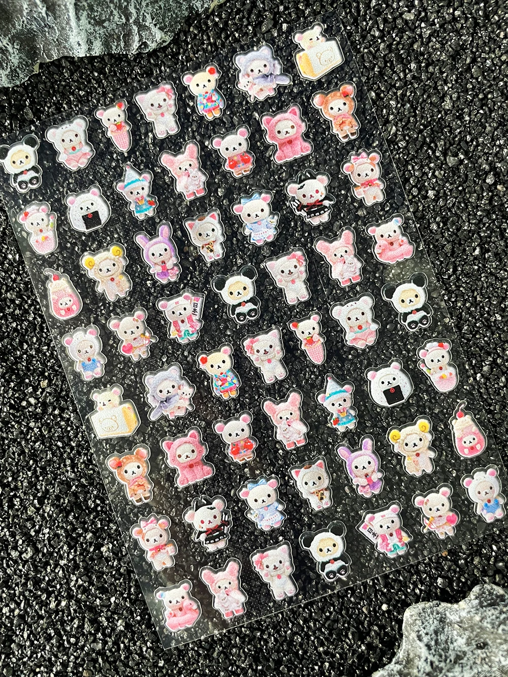 PVC Y2k Rilakkuma Wasserdichte Kawaii-Tier-Nagelaufkleber, Dekoration, DIY, niedliche Cartoon-Klebeschieber für Maniküre-Aufkleber – Detail 7