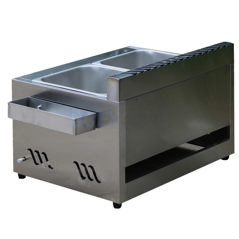 Commercial Gas Fryer Freidora de aire Energy Saving Double Cylinder Deep Fryer Stainless Steel French Fries Frying Machine 6