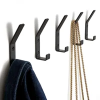 1/3/5Pcs Wall Robe Hook Multi-purpose Double Hook for Clothes Towel Coat Hanger Key Holder Kitchen Bathroom  Accessories Gancho 1