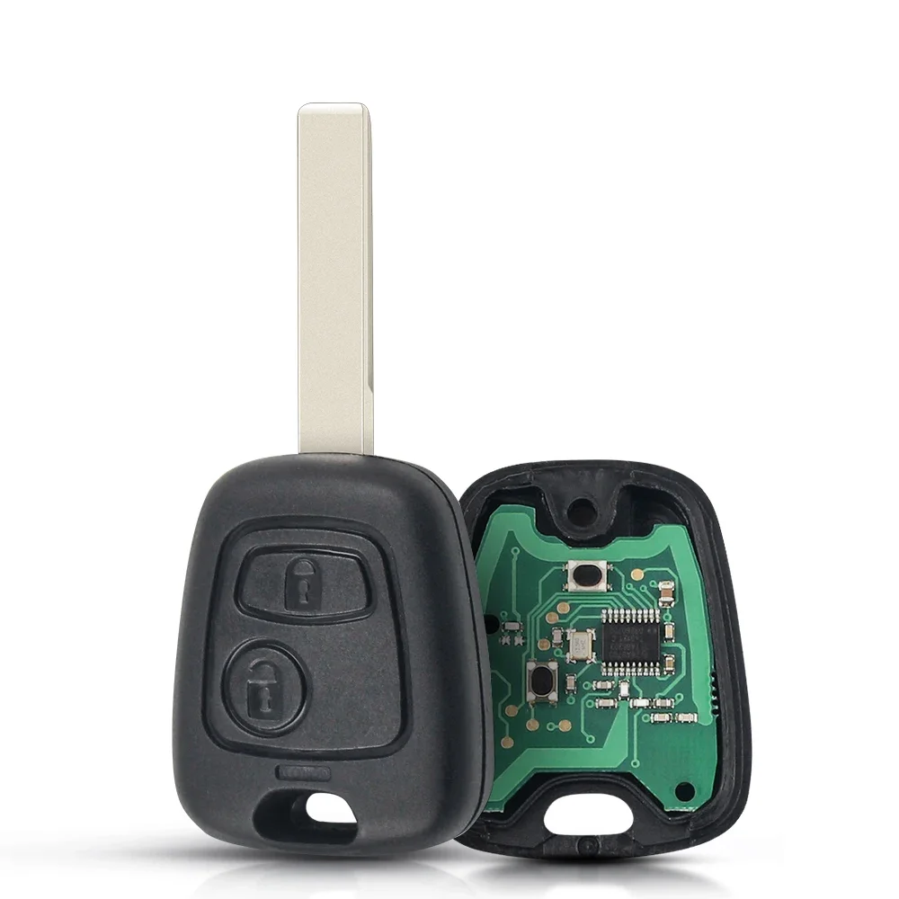 KEYYOU 2 Buttons Remote Key Fob Controller For Peugeot 107 206 For Citroen C1 C3