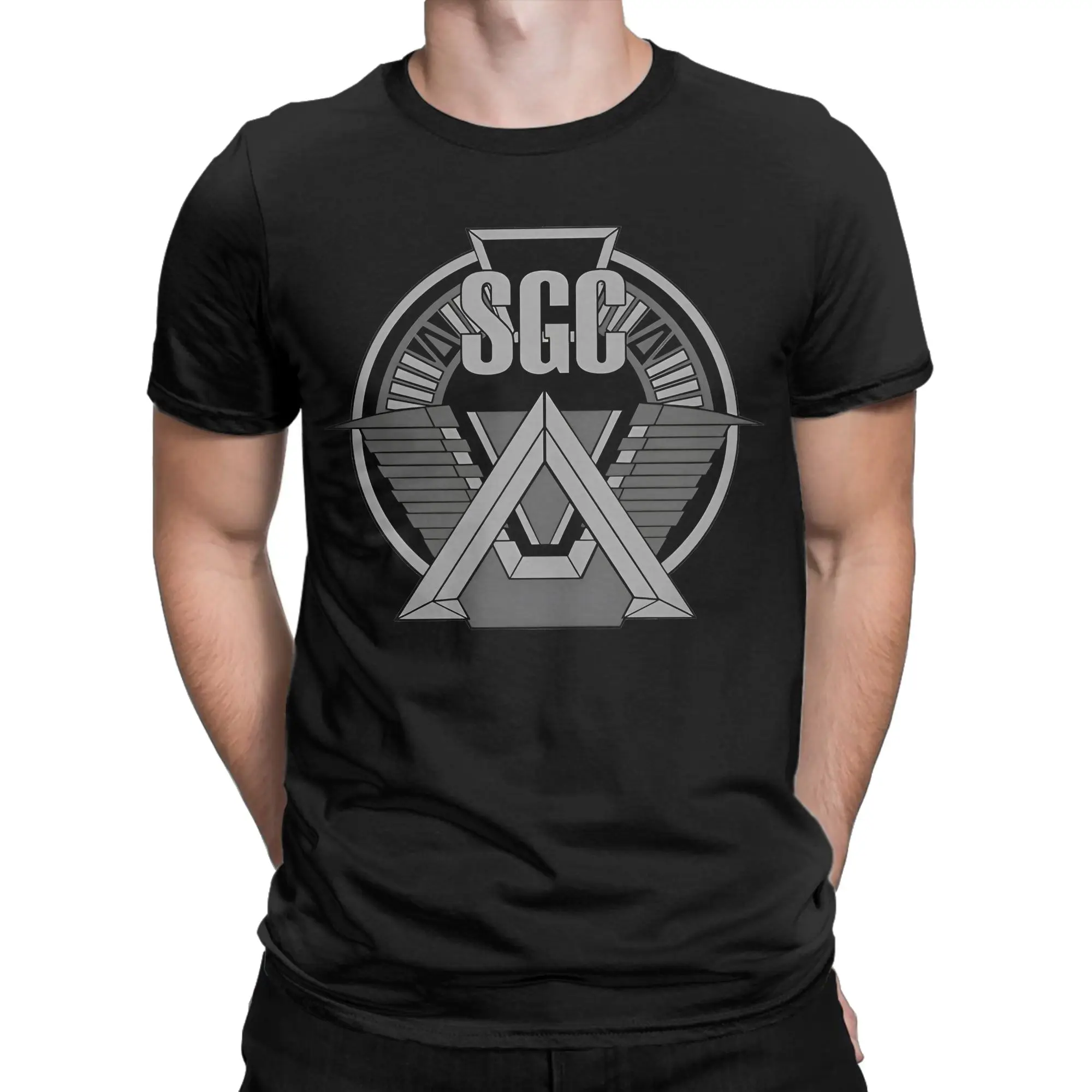Männer Frauen Stargate SG1 T-Shirt SGC Baumwollkleidung Vintage Kurzarm-T-Shirt mit Rundhalsausschnitt Grafik-T-Shirt