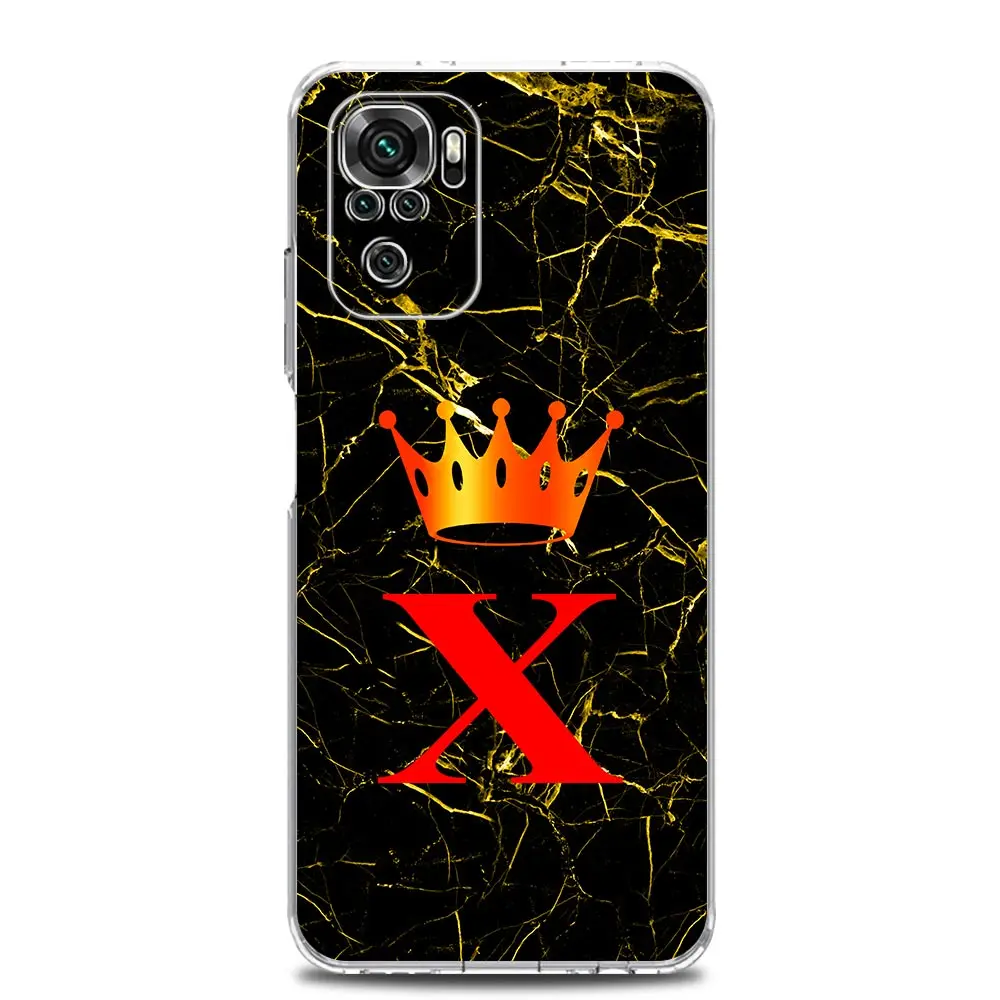 Luxury Marble Letter Crown TPU Phone Case Cover