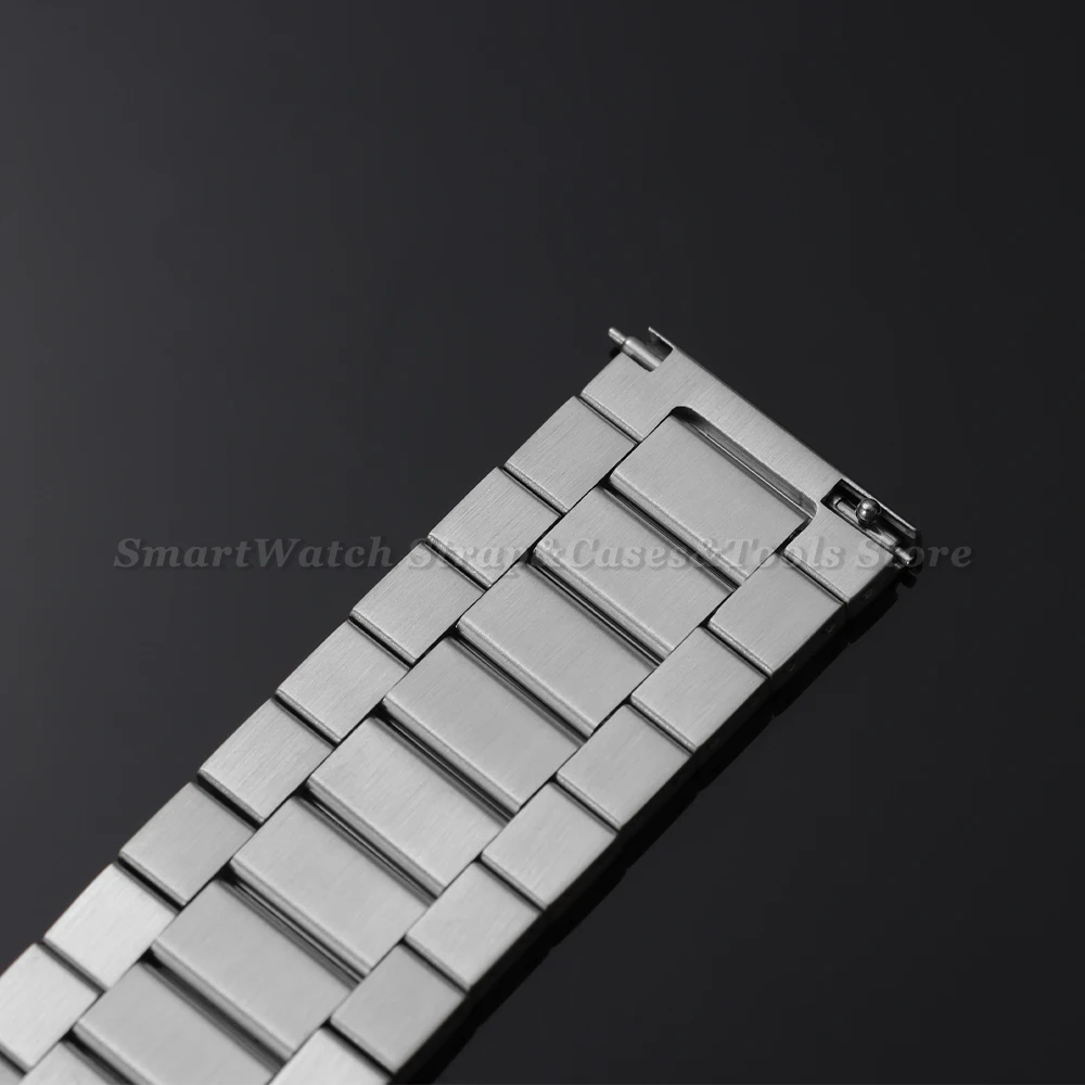 Men's Silver Brushed Metal Quick Release Watch Bracelet - Solid Stainless Steel