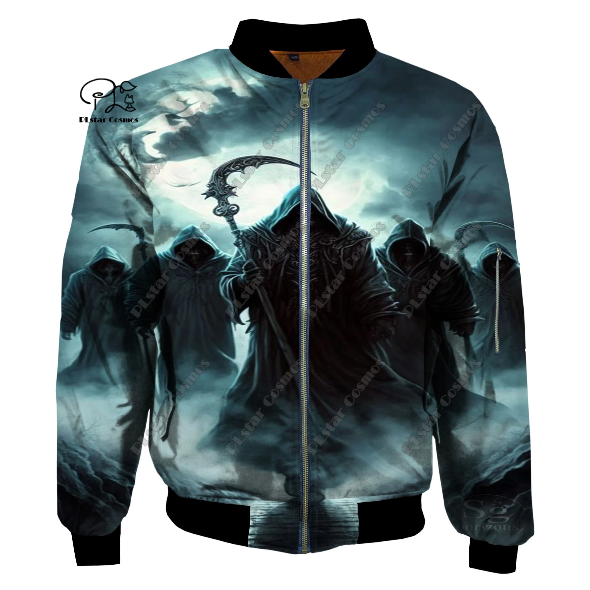 Halloween horror theme 3D printing flight pilot jacket jacket sportswear winter thickened oversized casual long-sleeved KB-6