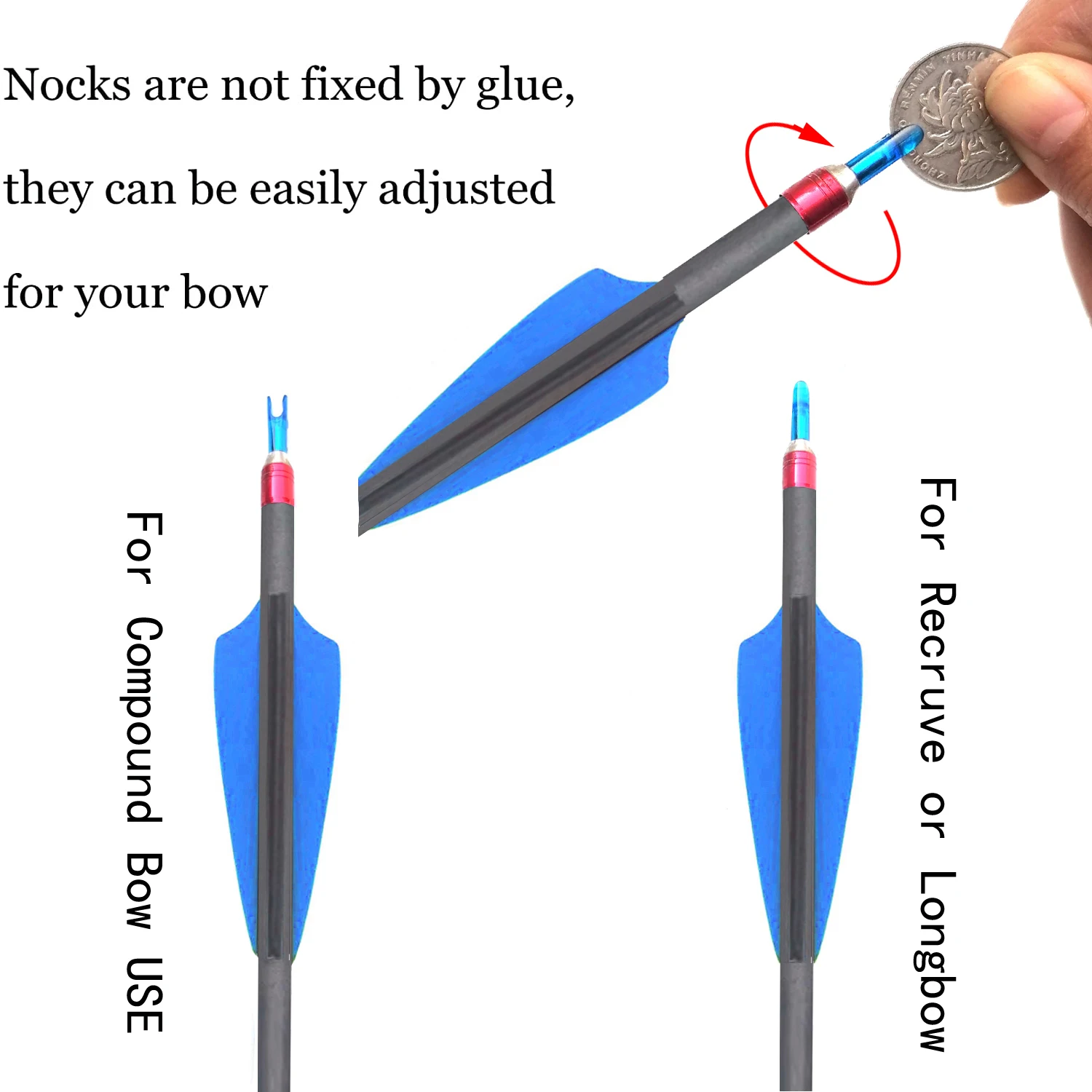 28/30/31 Inch Pure Carbon Arrows Spine 300 400 For Compound Recurve Bow LongBow Hunting Archery with Replaceable ArrowHeads 4