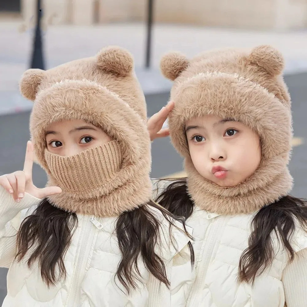 Polyester Kids Winter Hat Scarf Mask Set
