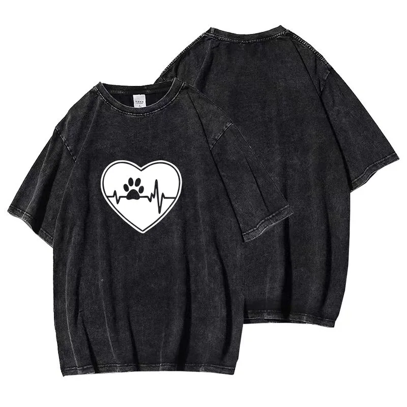 Женская футболка с принтом в виде сердца, белая хлопковая Футболка в готическом стиле