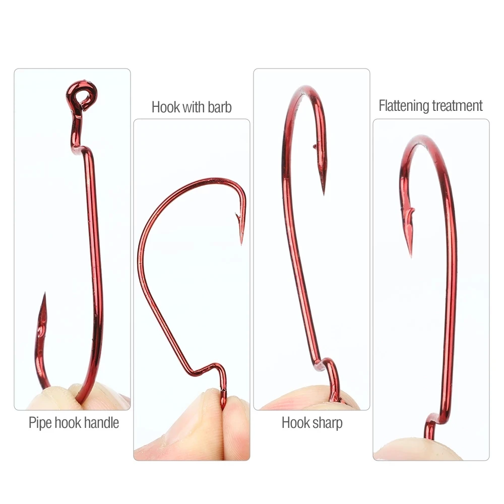 Gamakatsu RED Leaded Fishing Hooks Saltwater Circle Hook For