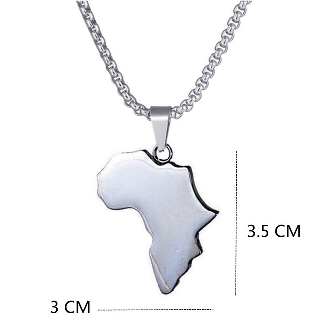 map necklace African leather choker necklace Africa pendant stainless steel charm jewelry