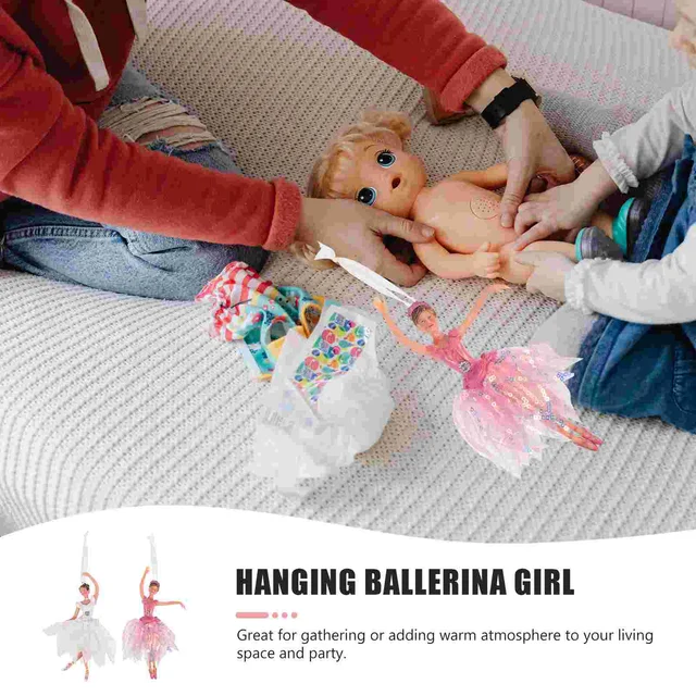 2 Db Balerina Lány Pózol Karácsonyfa Dekorációk Lógó Táncos Tánc Medál Asztalcape Fesztivál Díszek Plüss - Image 4