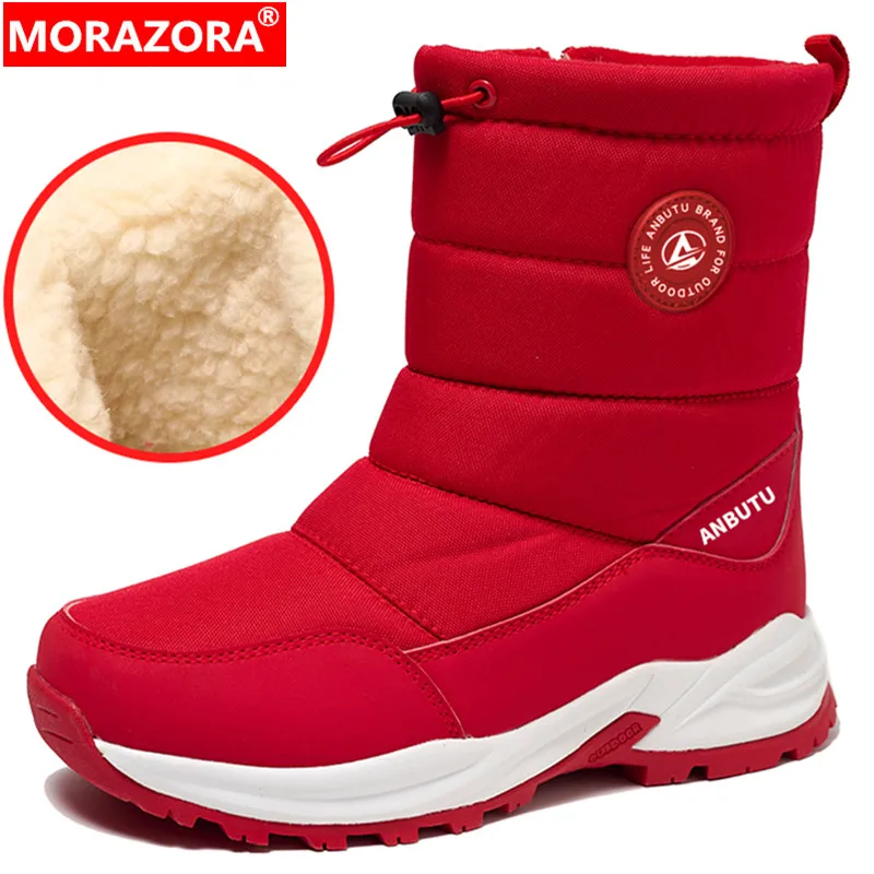 

MORAZORA 2024 Size 36-45 New Ladies Zipper Warm Winter Boots Synthetic Wool Snow Boots For Women Platform Ankle Boots Footwear