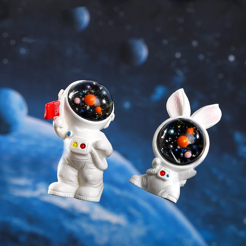 3pc Planet Astronaut and Bunny Rabbit Creative Cartoon Figure
