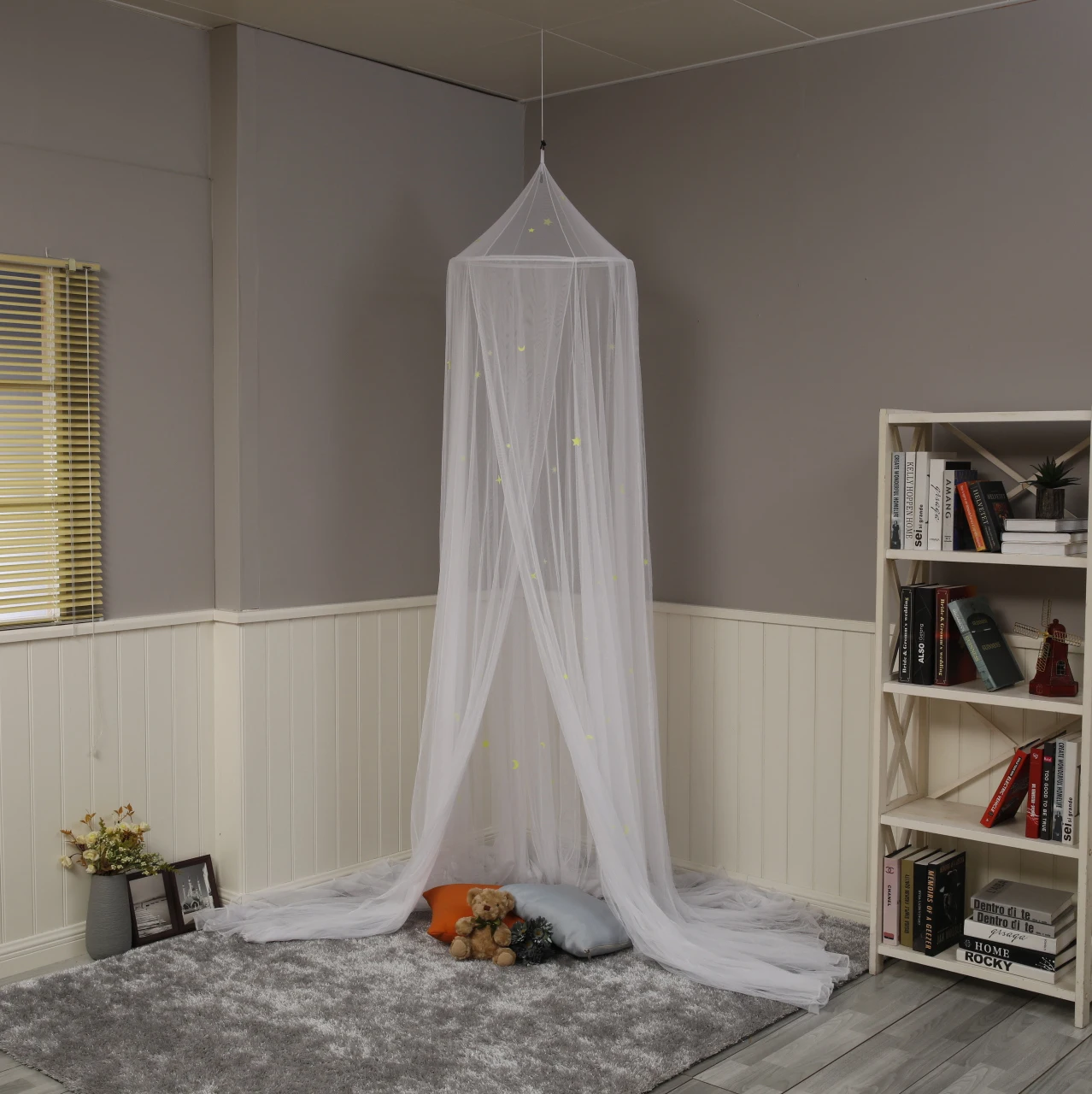 Beautiful Fluorescent Stars And Moon Glowing In The Dark Baby Mosquito Net Crib Net