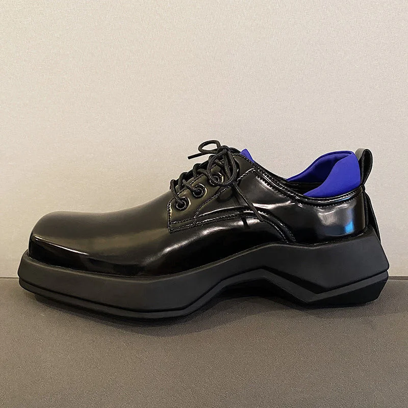 

Platform Men Shoes Autumn Retro Black Leather Shoes Mens Casual Fashion Party Wedding Footwear Luxury Brand Zapatos De Hombre
