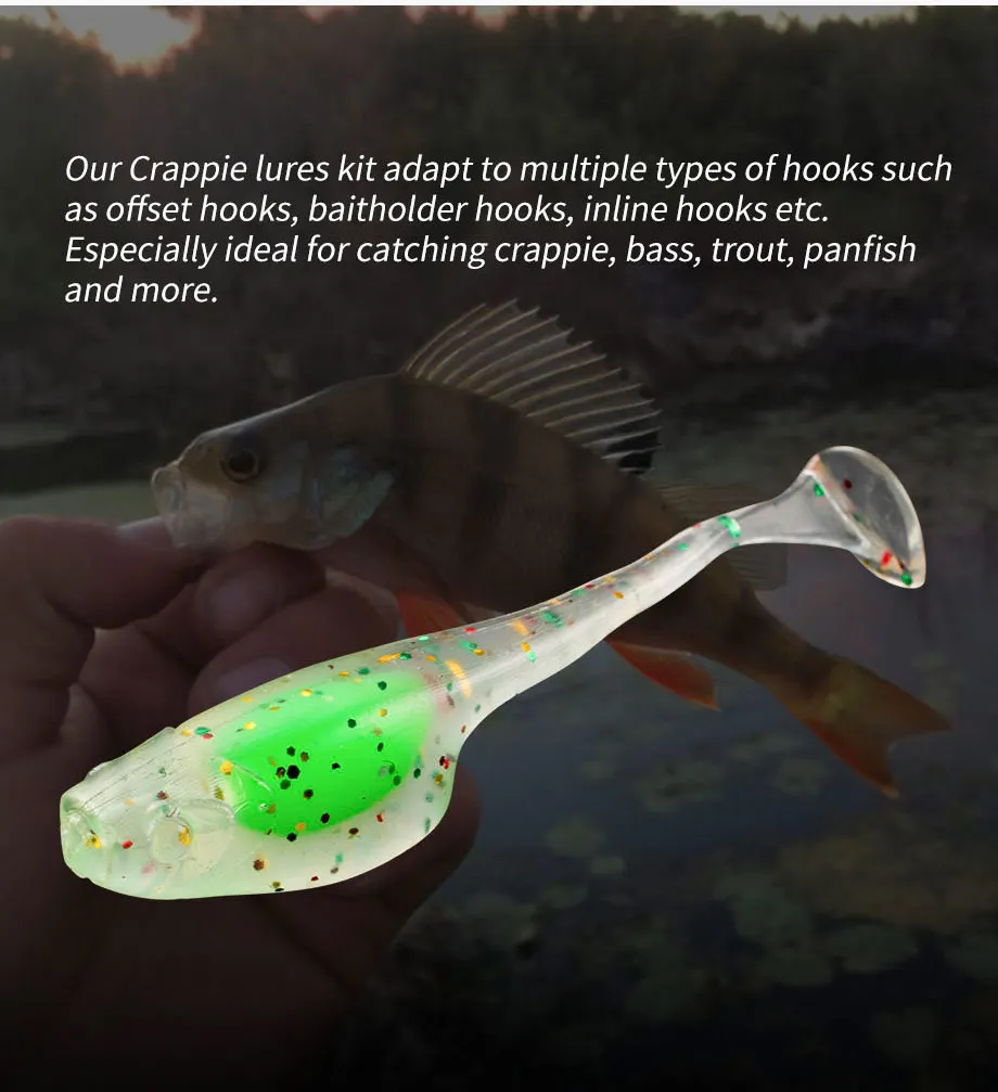 25 teile/los Paddle T-Tail Shad Ajing Angeln Locken 5 cm 0,8g Rockfish Gummi Weicher Köder Künstliche köder Bass – Detail 4